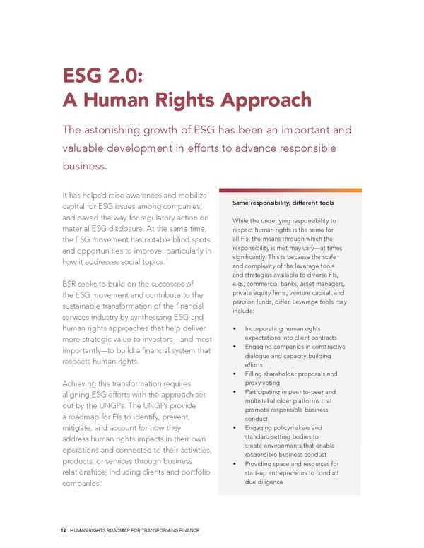 Human Rights Roadmap for Transforming Finance - Page 12