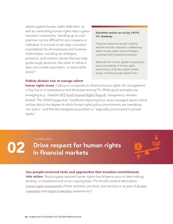 Human Rights Roadmap for Transforming Finance - Page 20