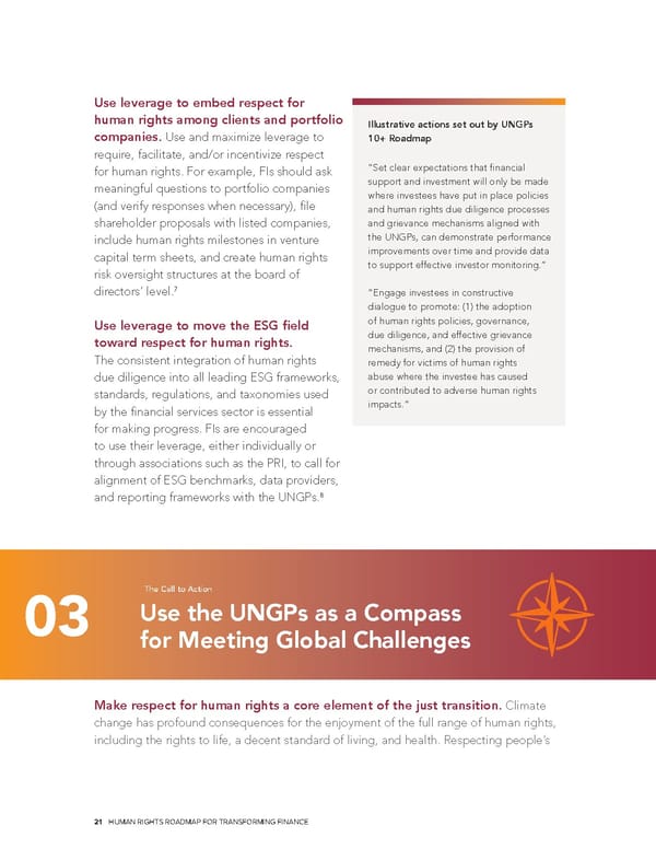 Human Rights Roadmap for Transforming Finance - Page 21