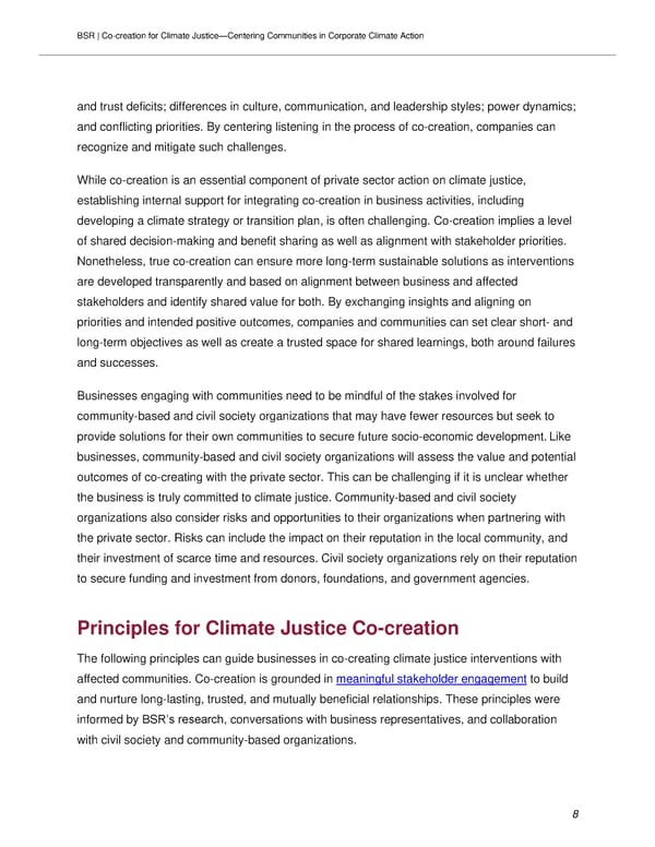 Co-creating Climate Justice Interventions Between Business and Communities - Page 8
