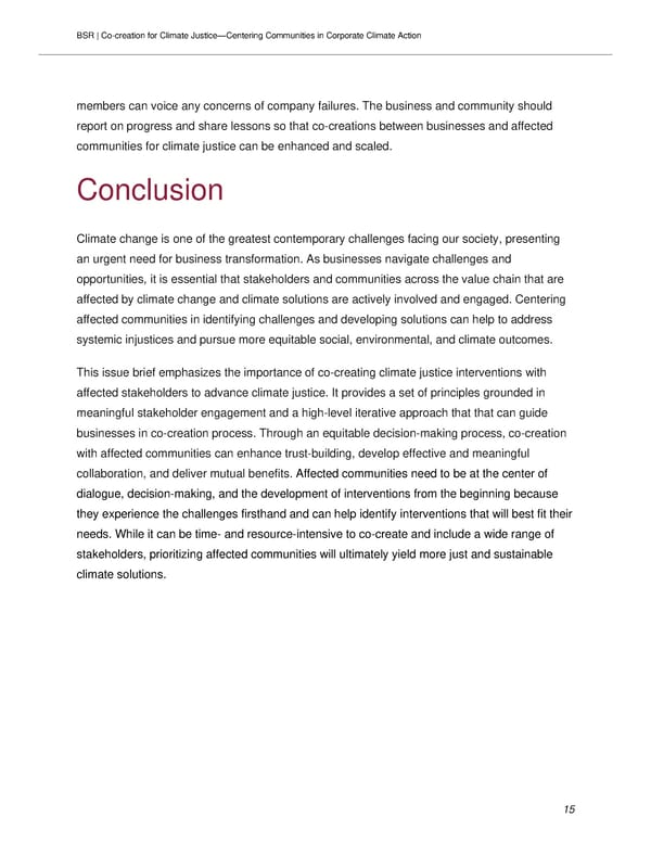 Co-creating Climate Justice Interventions Between Business and Communities - Page 15