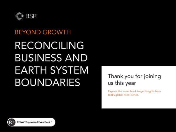 BSR Beyond Growth EventBook™ - Page 1